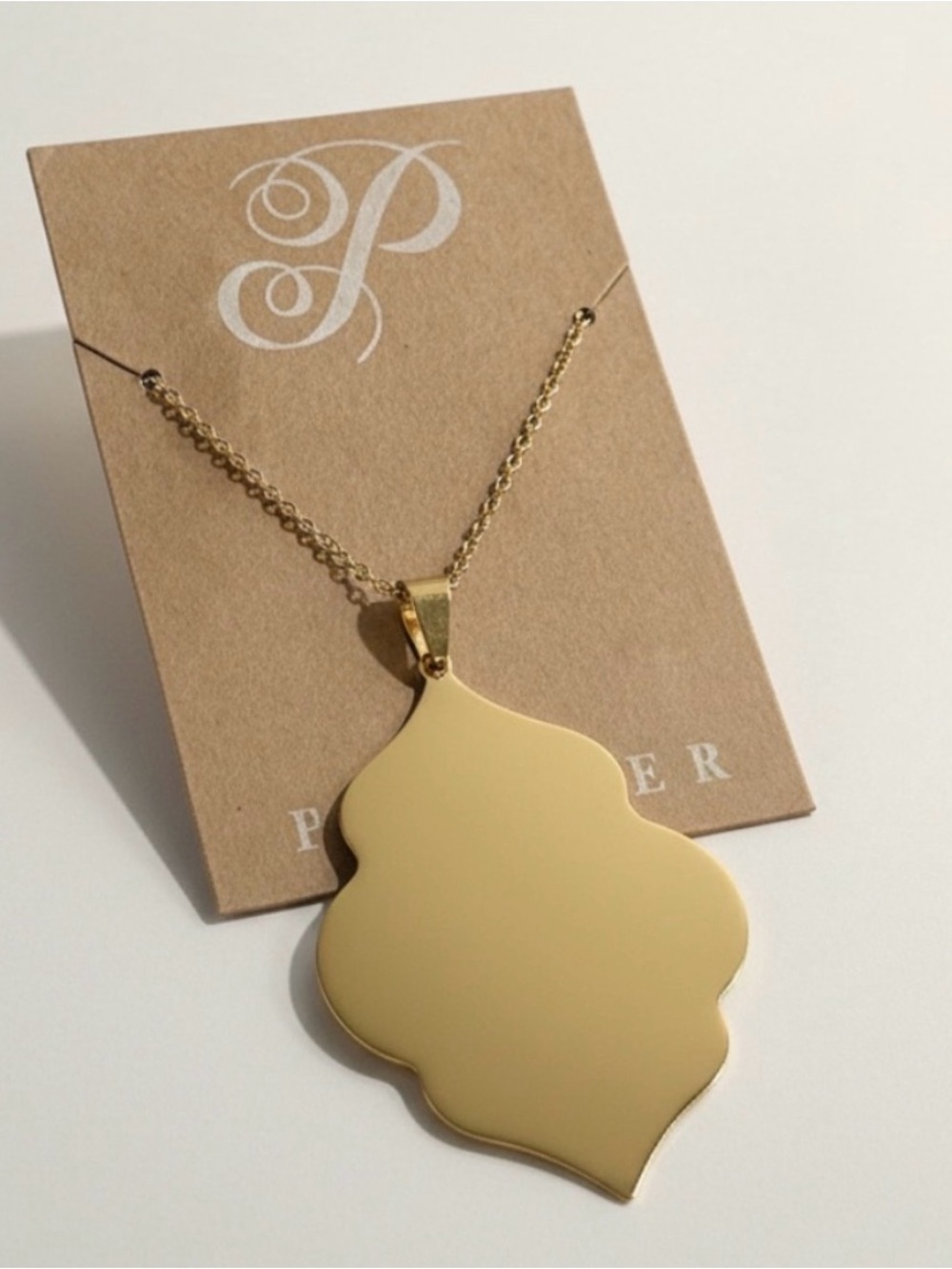 🆕 Plunder Statement Pendant Necklace - Engravable: Goldtone OR Silvertone